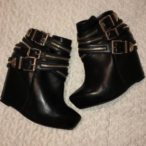 BCBG wedge ankle booties